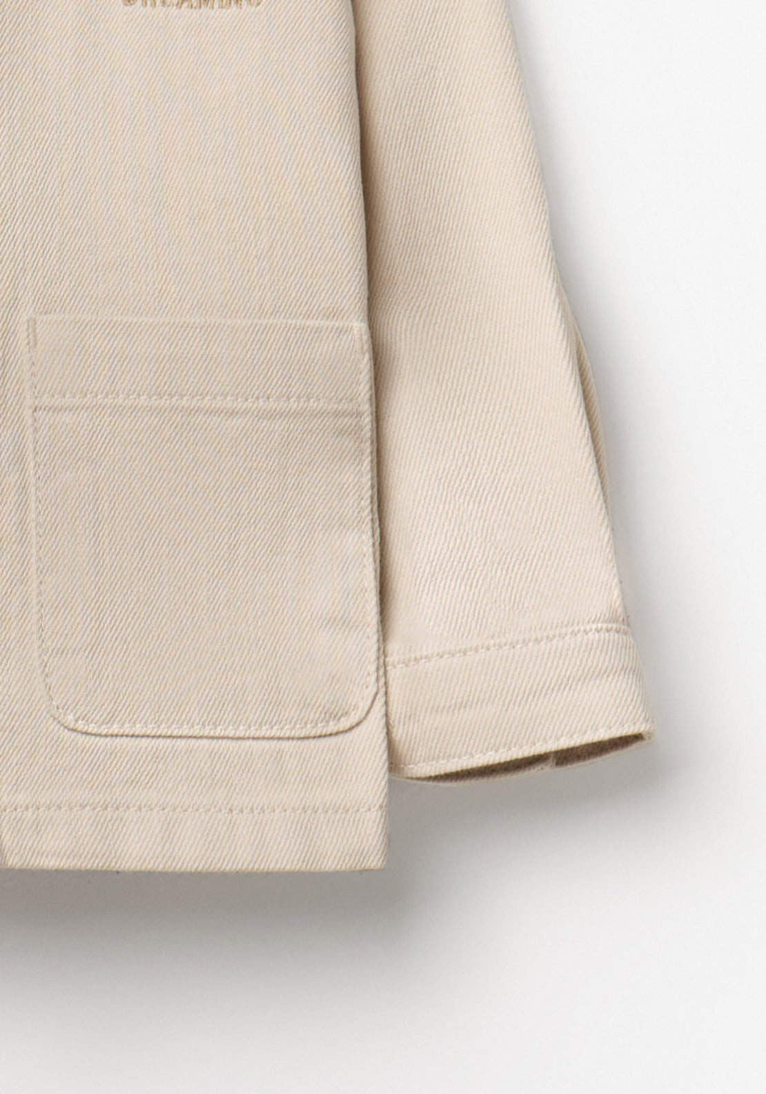 Cotton Twill Overshirt - Cream