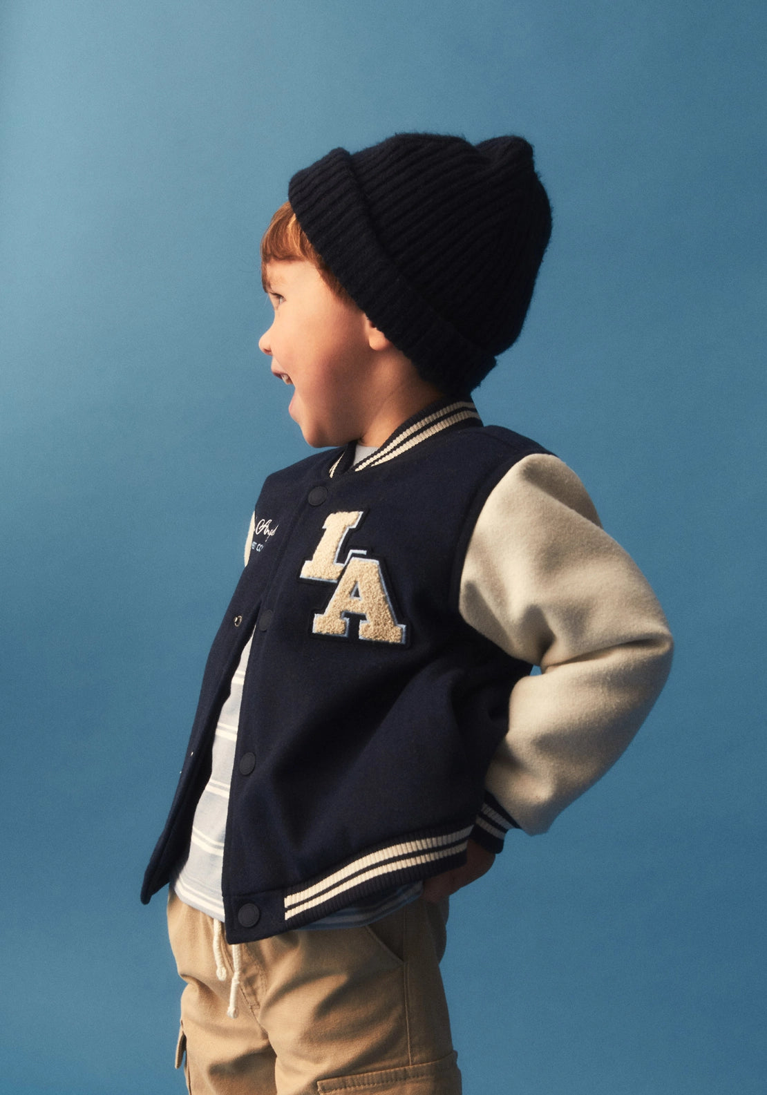 Two Tone Baseball Jacket - Blue