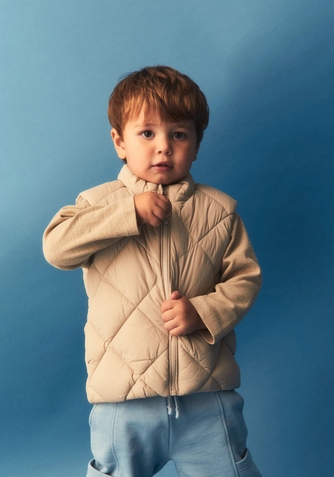 Diamond Quilted Puffer Gilet - Toasty Beige