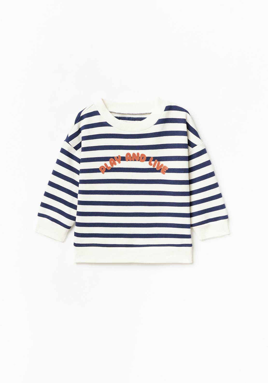 Sfera Baby Boy Stiped Sweatshirt - Navy 1 Shaws Department Stores