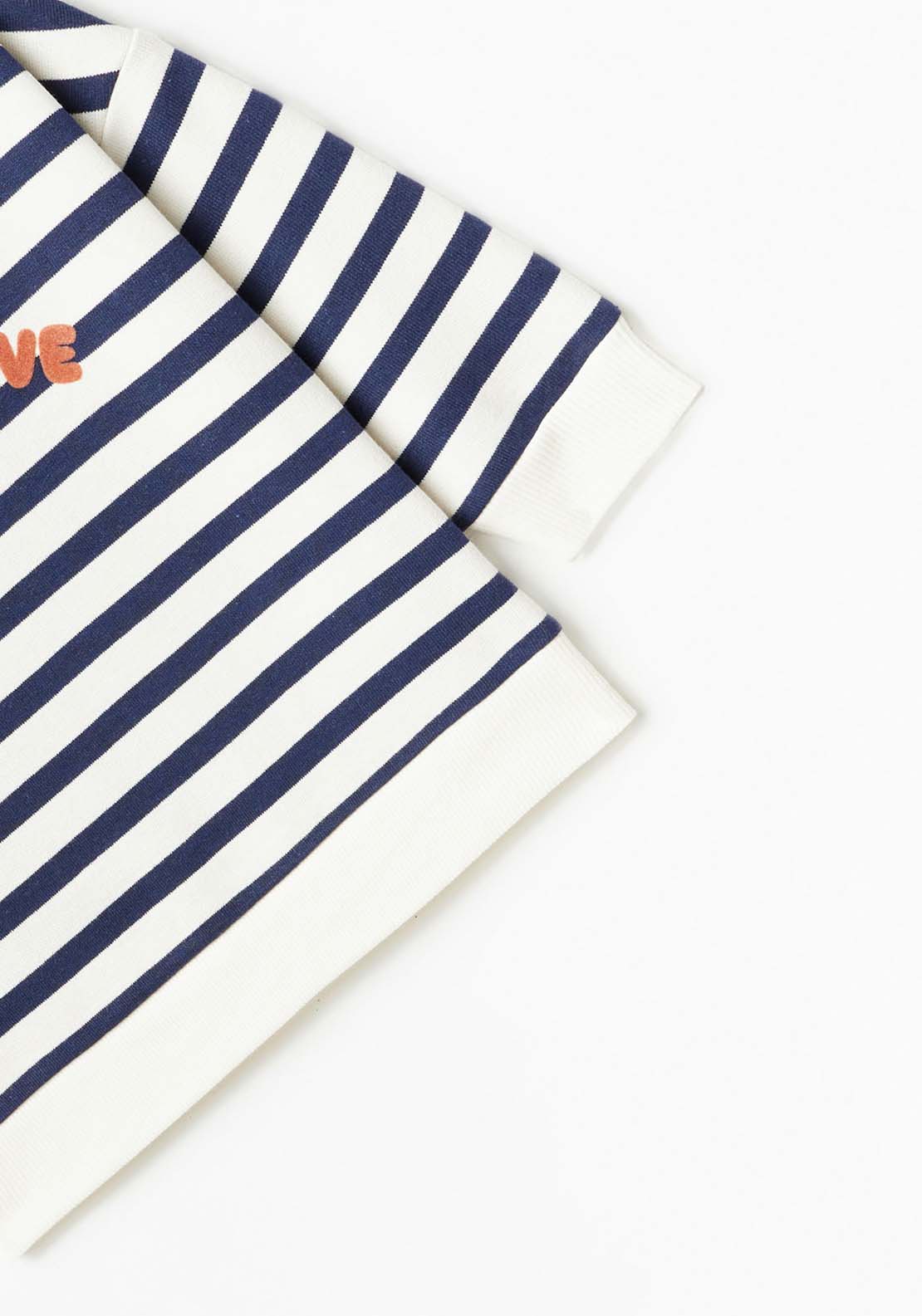 Sfera Baby Boy Stiped Sweatshirt - Navy 3 Shaws Department Stores