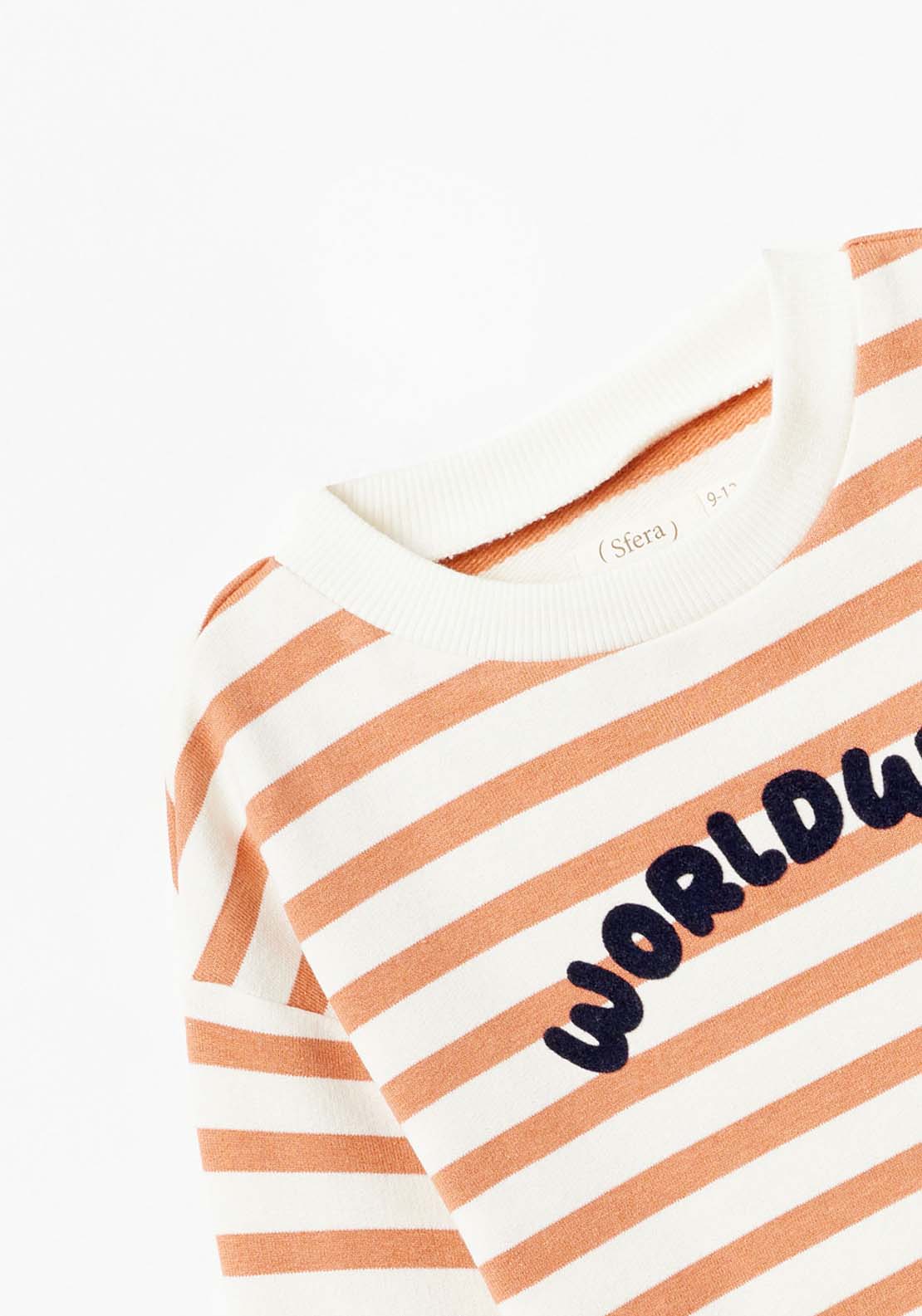 Sfera Baby Boy Striped Sweatshirt - Orange 4 Shaws Department Stores