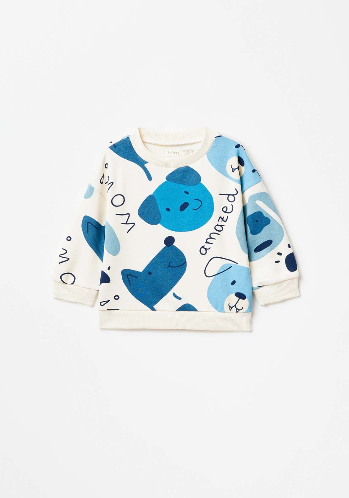 Sfera Long Sleeve Teddybear Sweatshirt - White Cream 1 Shaws Department Stores