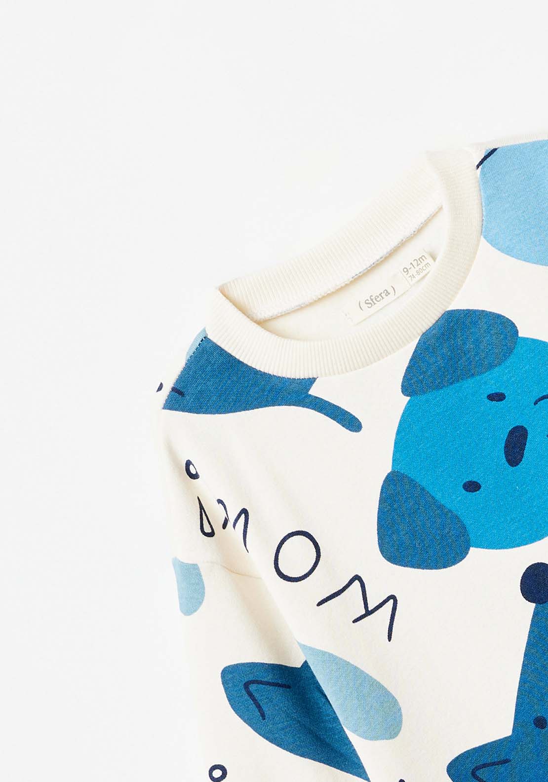 Sfera Long Sleeve Teddybear Sweatshirt - White Cream 3 Shaws Department Stores