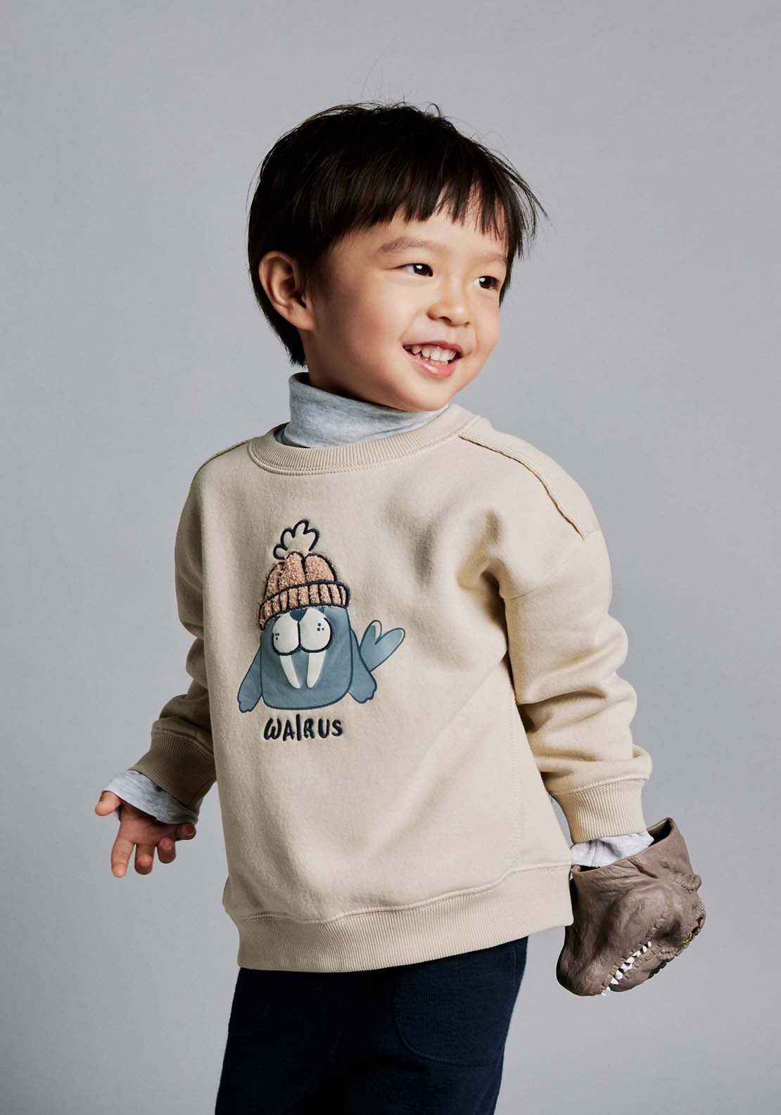 Sfera Long Sleeve Seal Jumper - Beige 1 Shaws Department Stores