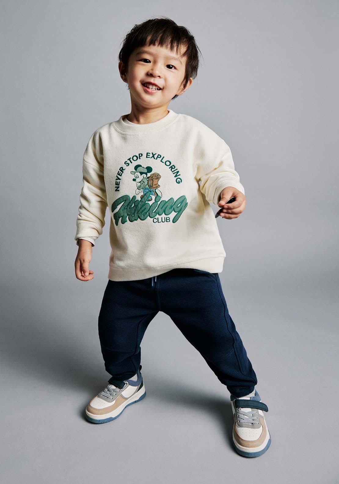 Sfera Long Sleeve Mickey Hiking Jumper - White 1 Shaws Department Stores