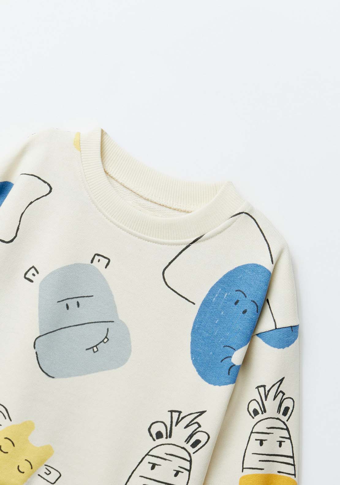 Sfera Printed animals sweatshirt - Ecru 3 Shaws Department Stores