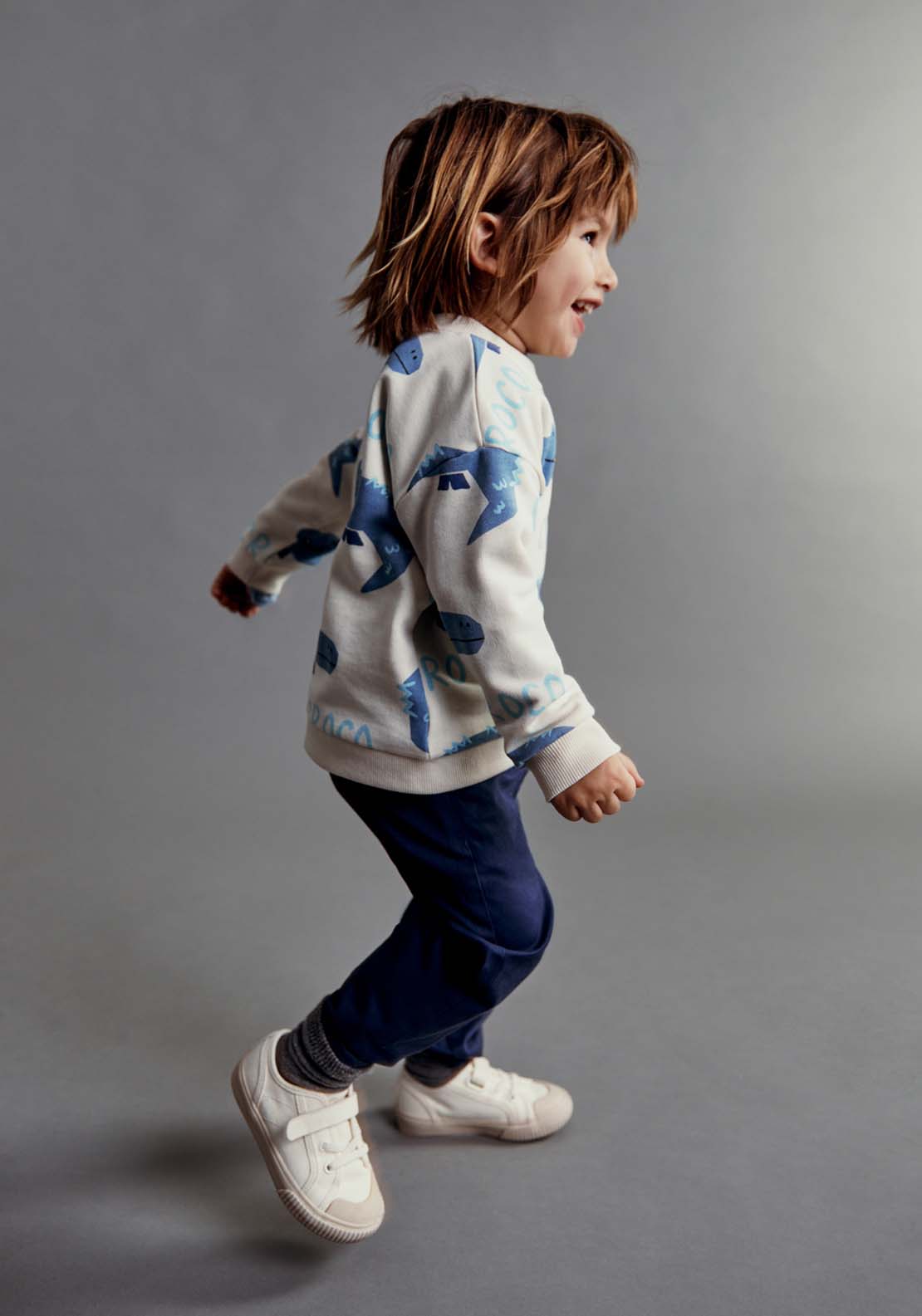 Sfera Printed crocodiles sweatshirt - Ecru 3 Shaws Department Stores