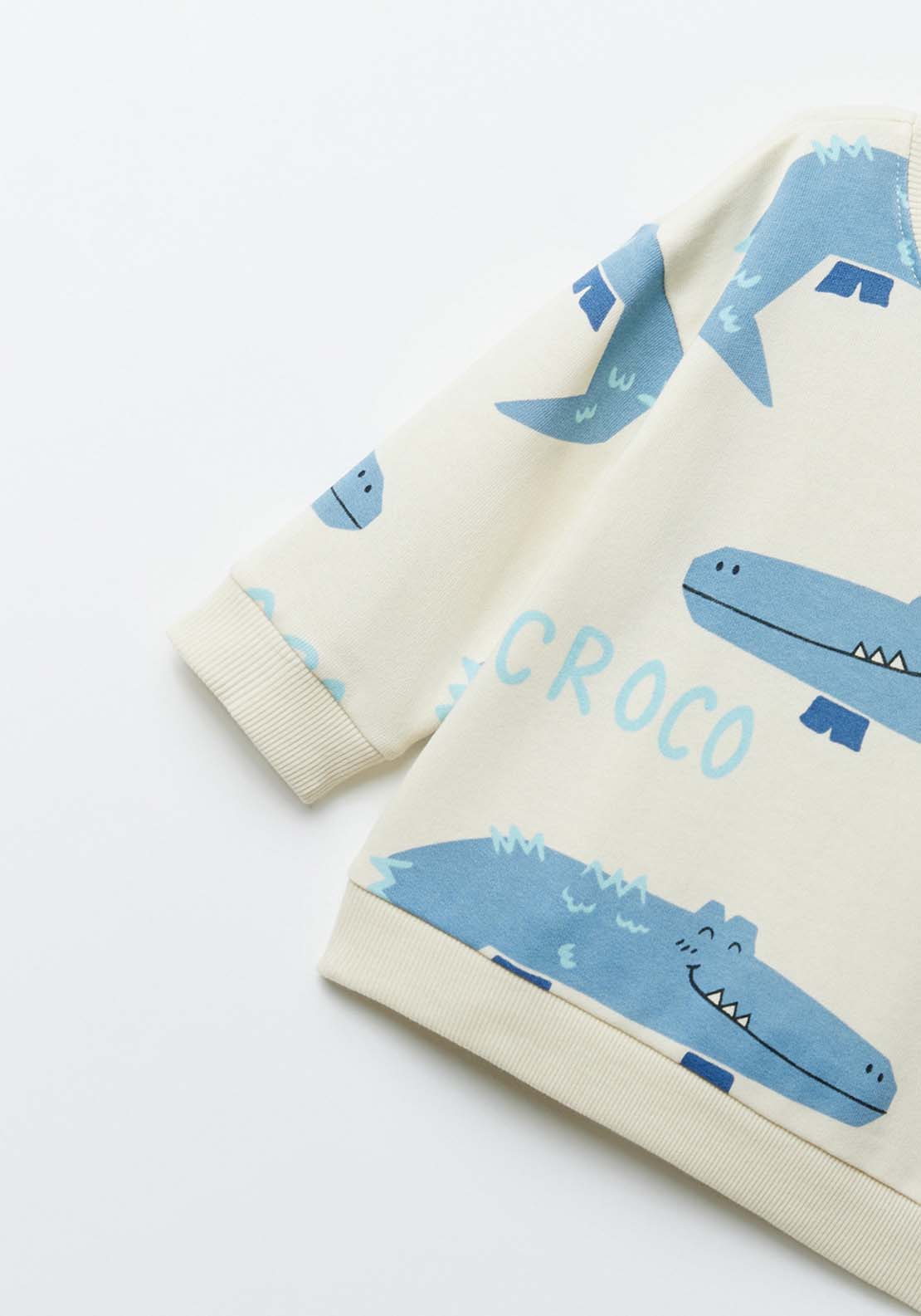 Sfera Printed crocodiles sweatshirt - Ecru 7 Shaws Department Stores