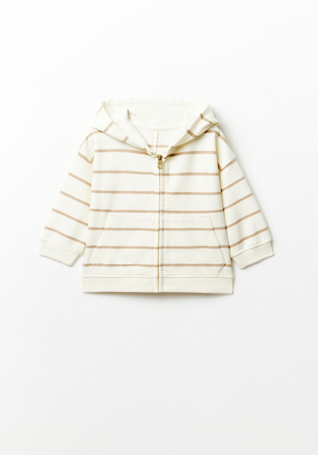 Sfera Stripes Zip-Up Sweatshirt - White 3 Shaws Department Stores