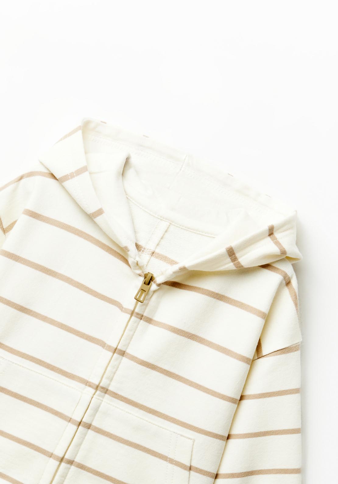 Sfera Stripes Zip-Up Sweatshirt - White 5 Shaws Department Stores