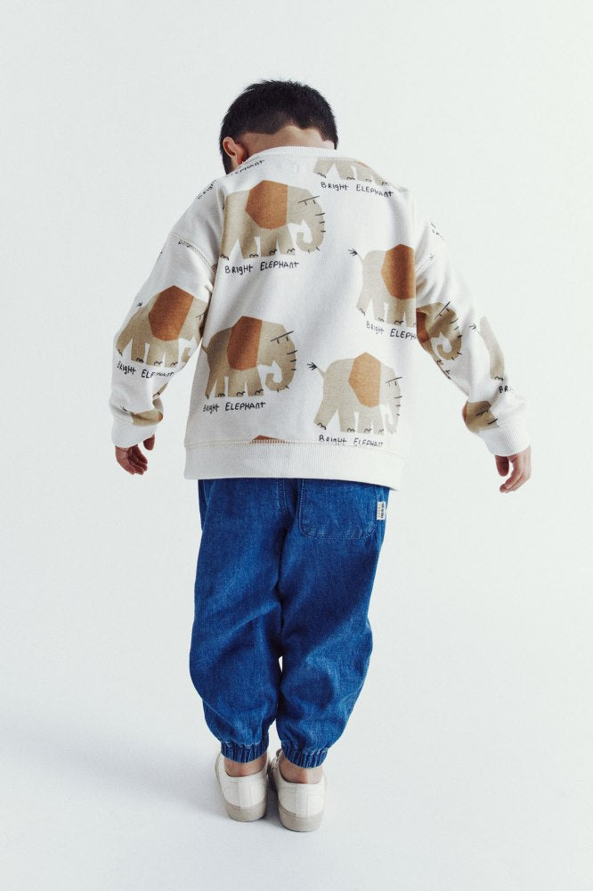 Sfera Elephants printed sweatshirt - Ecru 2 Shaws Department Stores