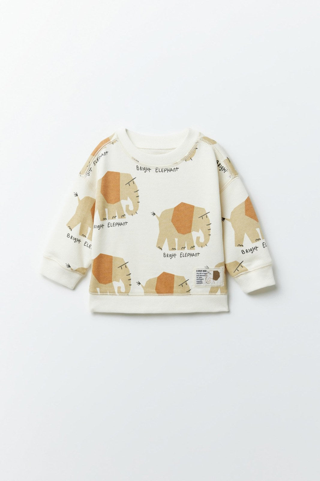 Sfera Elephants printed sweatshirt - Ecru 3 Shaws Department Stores