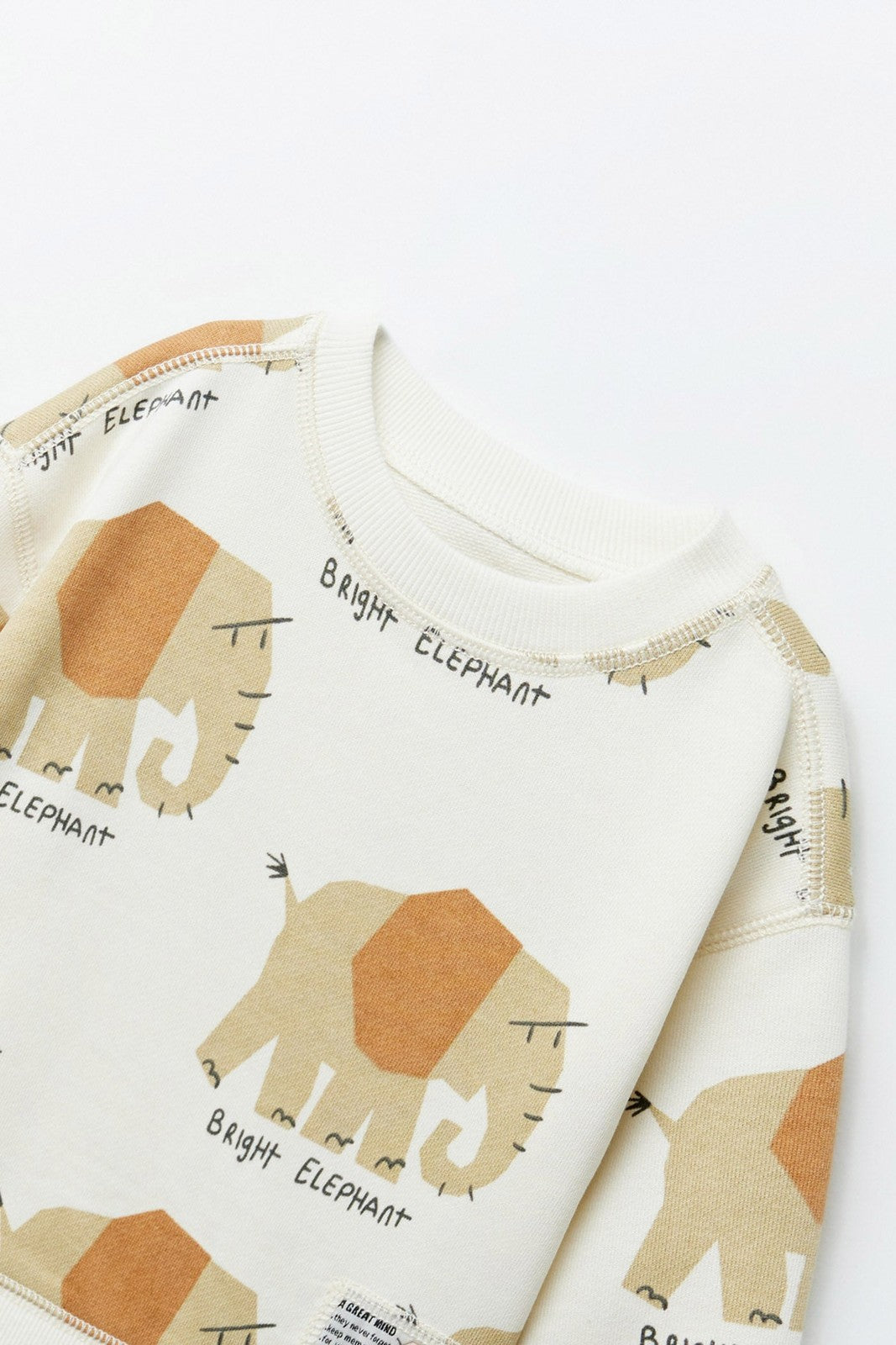 Sfera Elephants printed sweatshirt - Ecru 4 Shaws Department Stores
