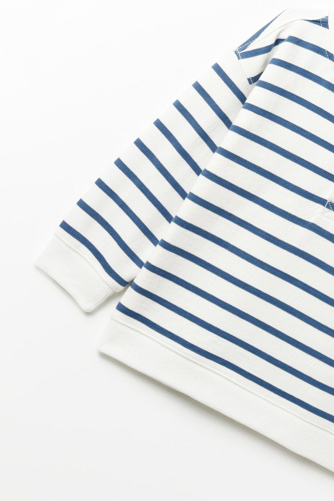 Sfera Stripes Henley collar sweatshirt - Ecru 6 Shaws Department Stores
