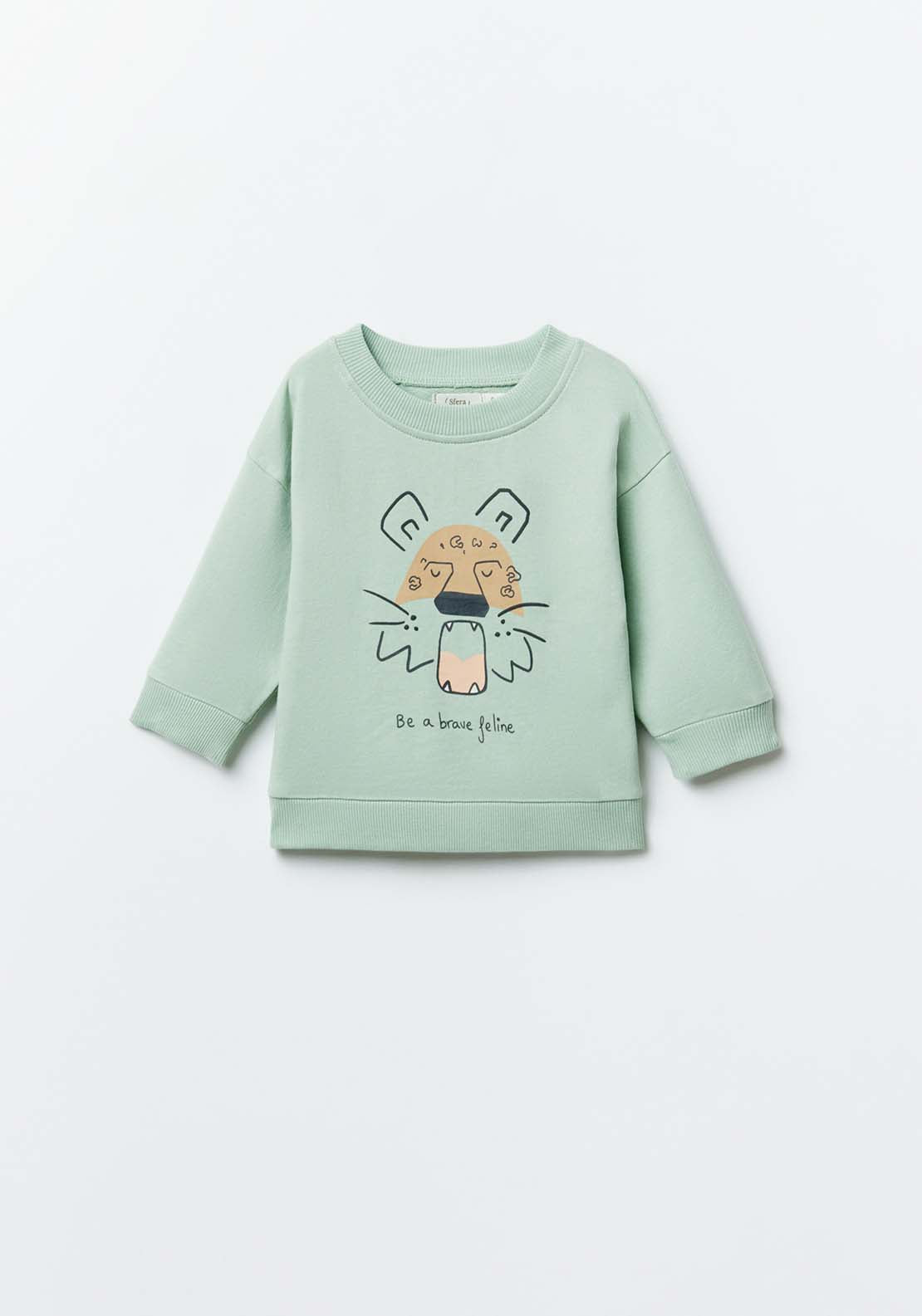 Sfera Printed tiger sweatshirt - Green Light 1 Shaws Department Stores