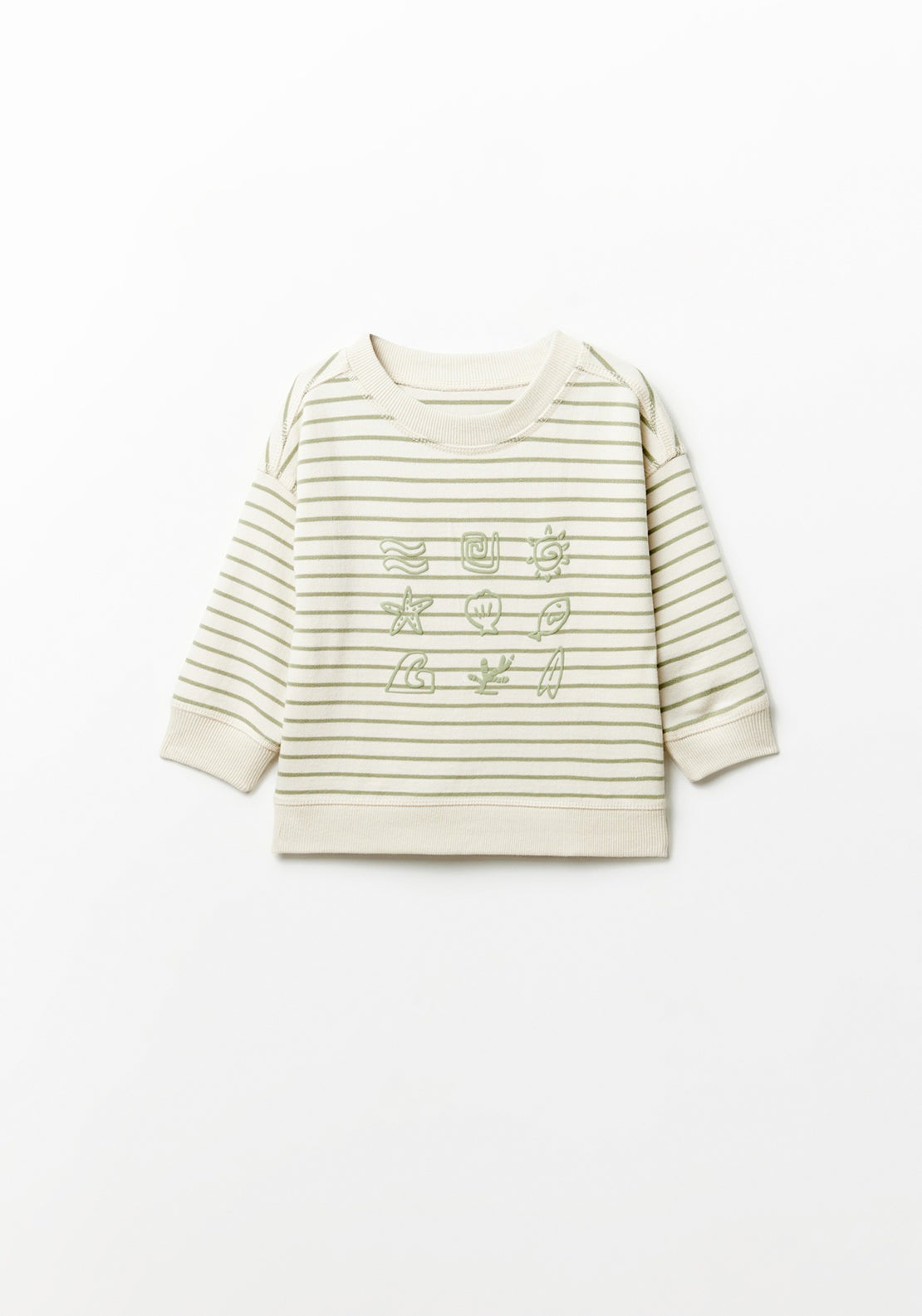 Sfera Stripes beach designs sweatshirt - Cream 1 Shaws Department Stores