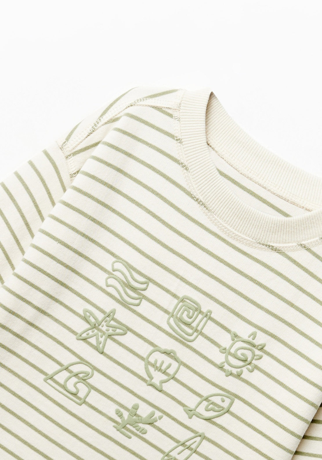 Sfera Stripes beach designs sweatshirt - Cream 2 Shaws Department Stores