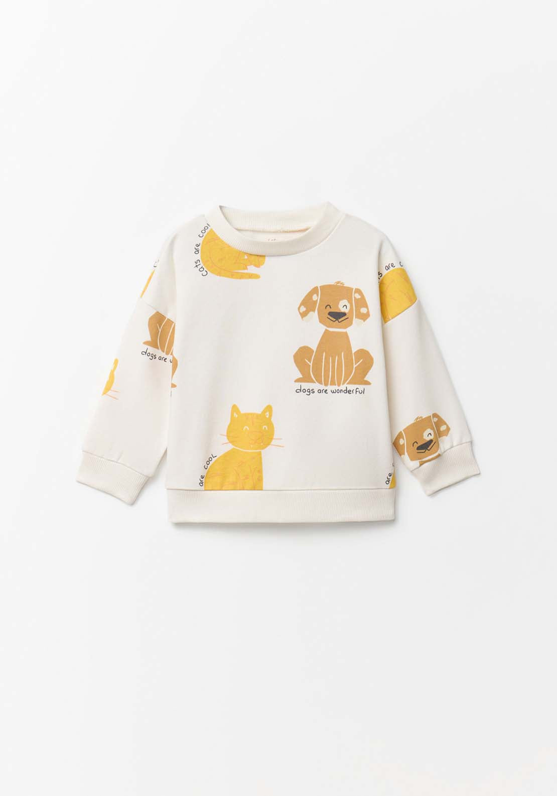Dog Print Sweatshirt - Cream