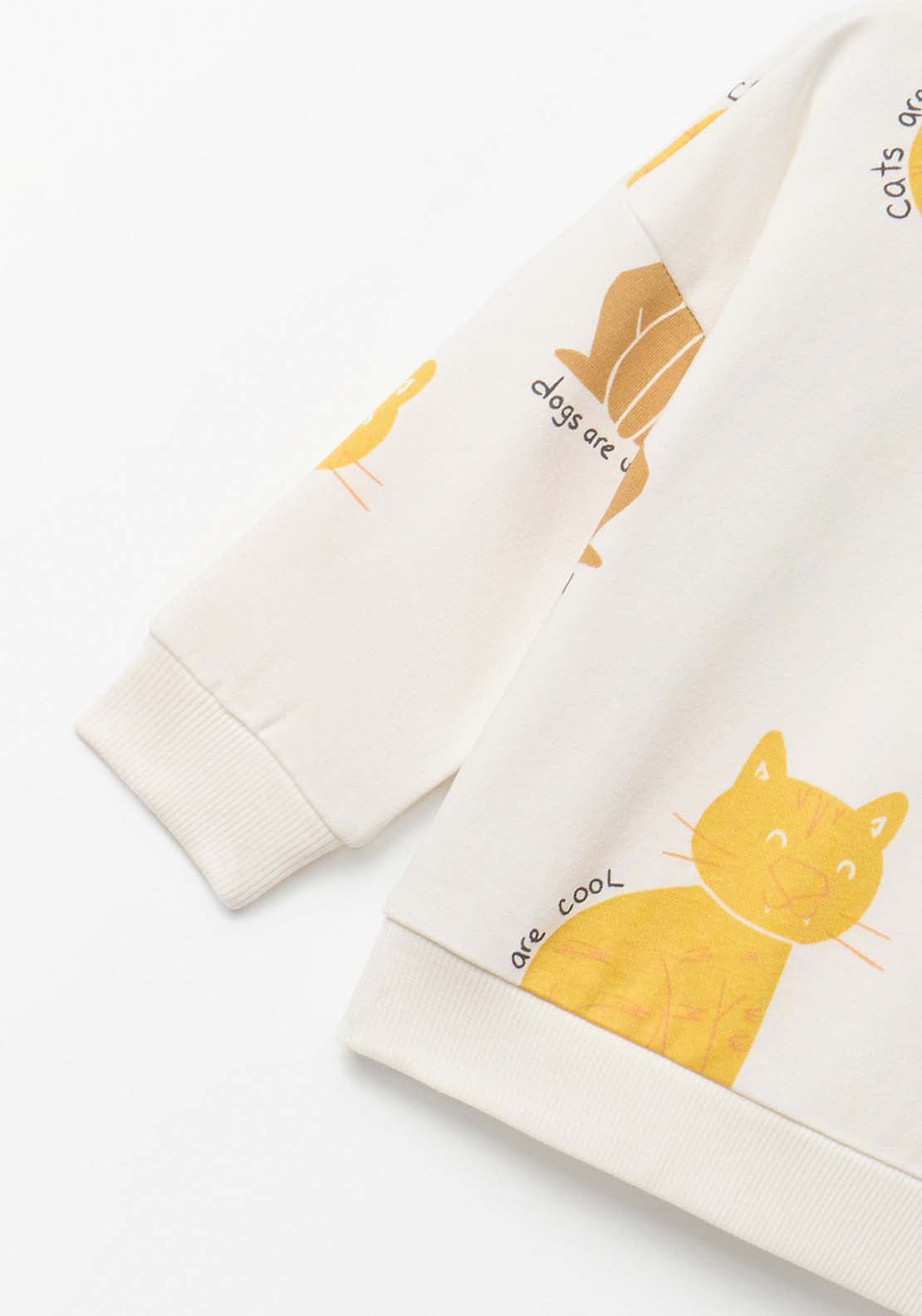 Dog Print Sweatshirt - Cream