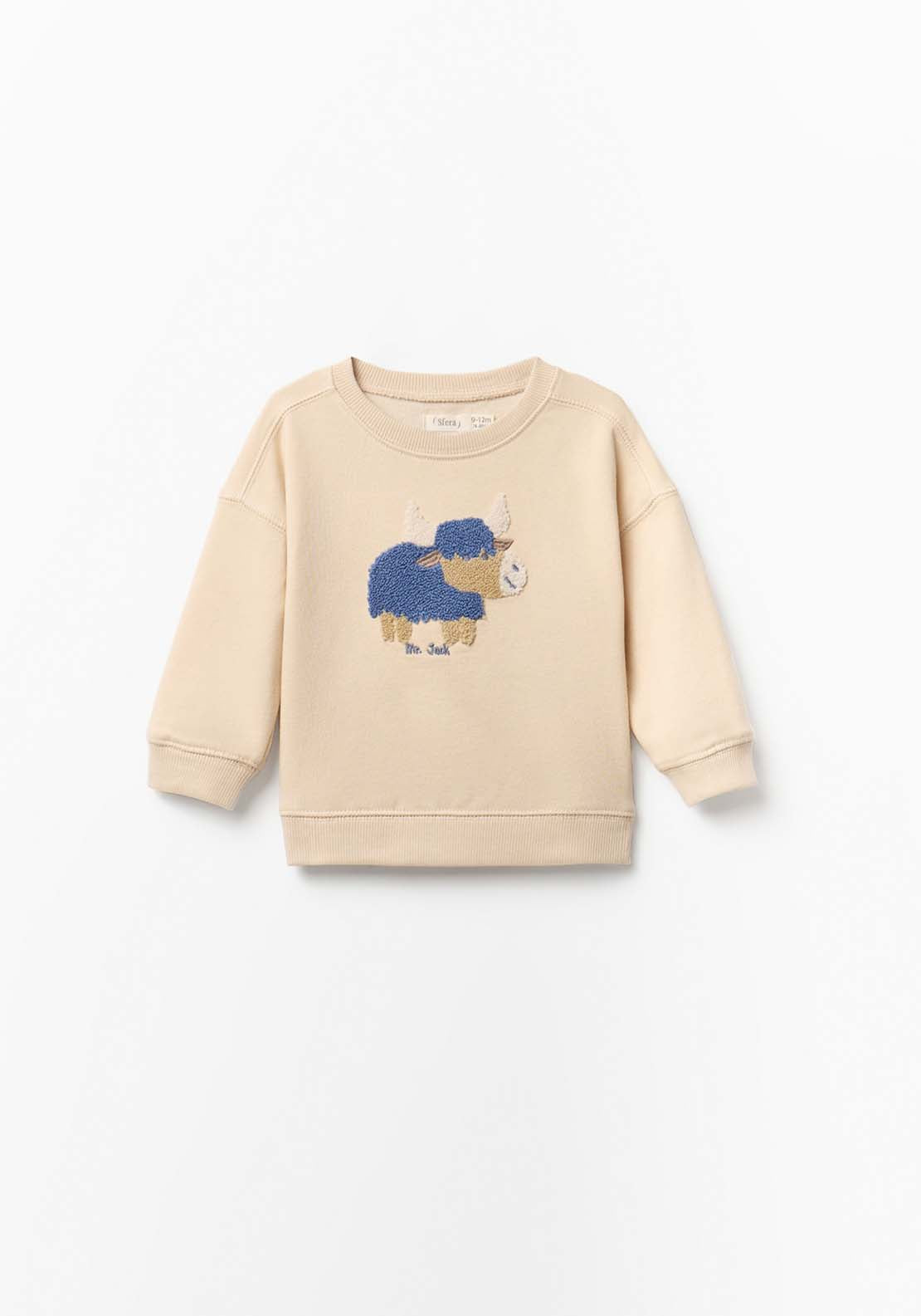 Buffalo Print Sweatshirt - Cream