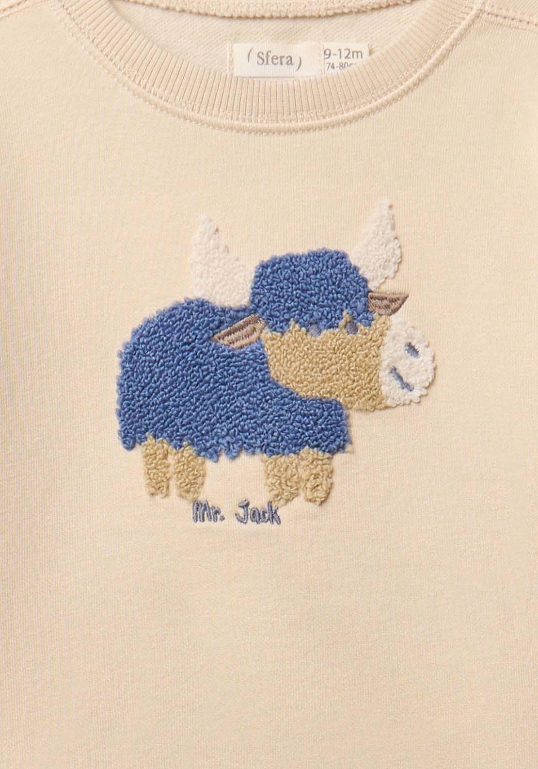 Buffalo Print Sweatshirt - Cream