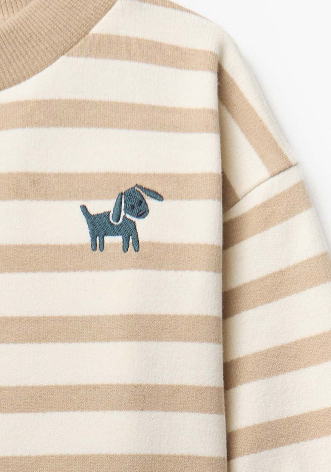 Striped Sweatshirt - Toasty Beige