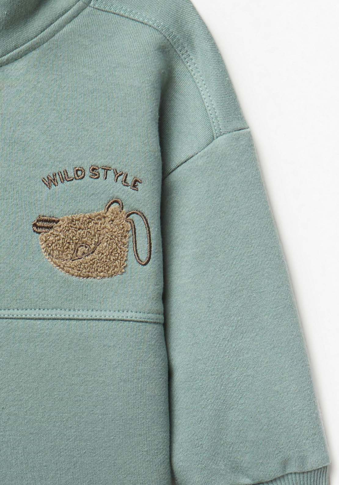 Dog Patch Zip Sweatshirt - Green