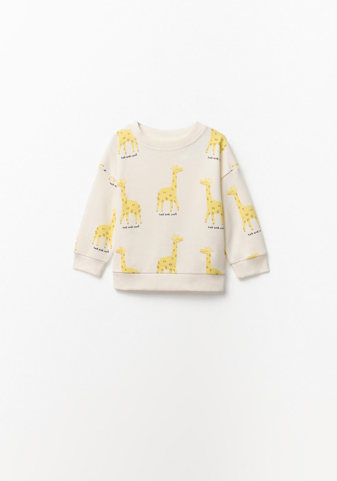 Playful Giraffe Print Sweatshirt - White