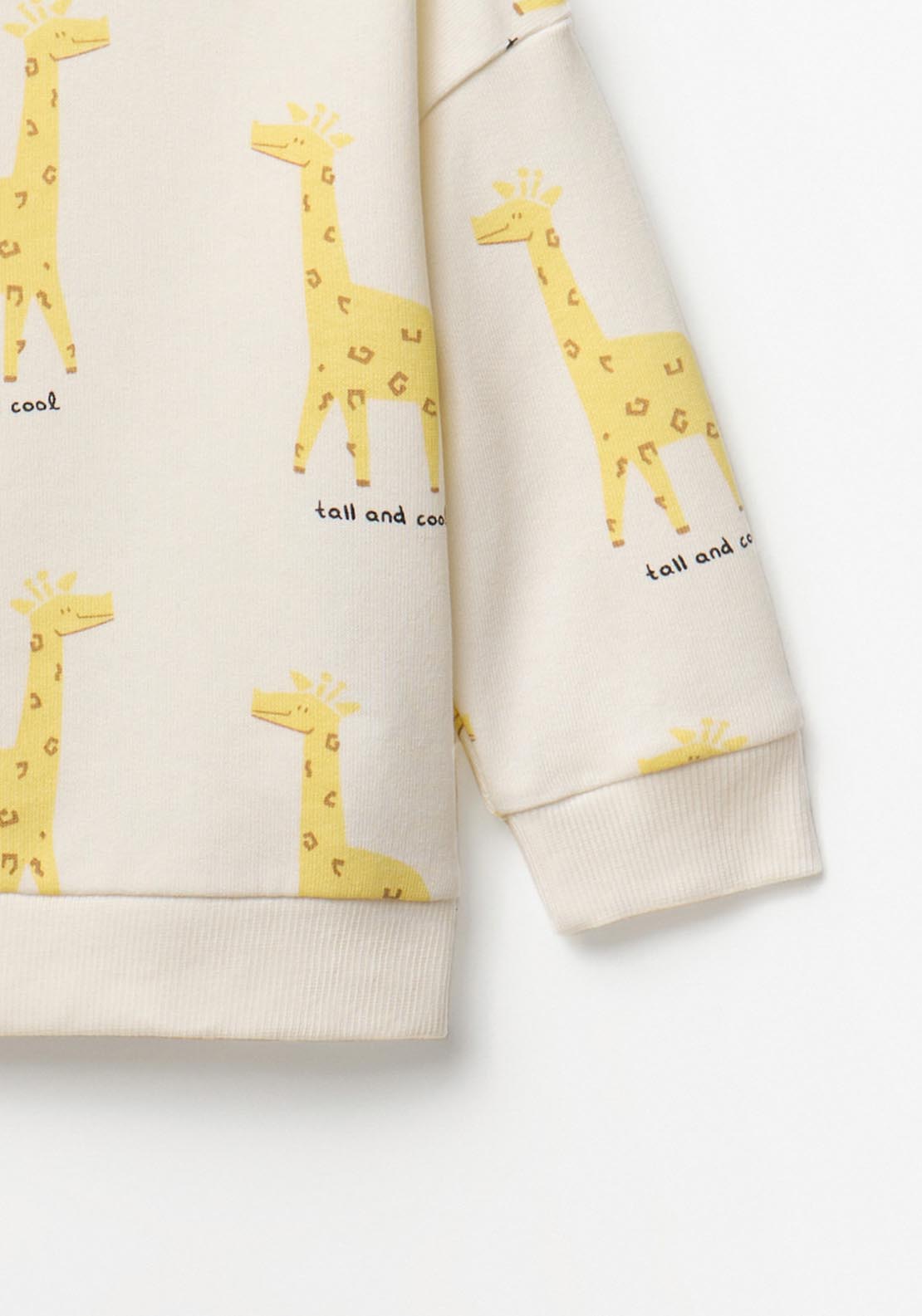 Playful Giraffe Print Sweatshirt - White
