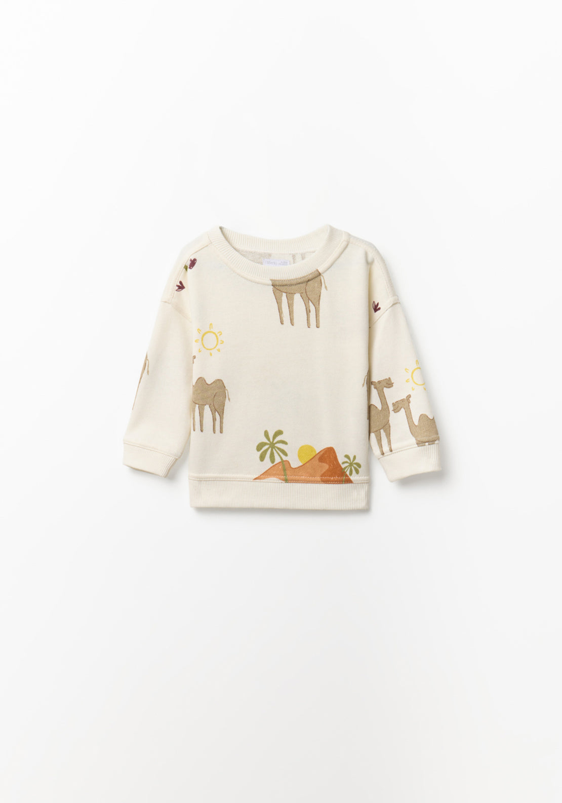 Camel Print Sweatshirt - White