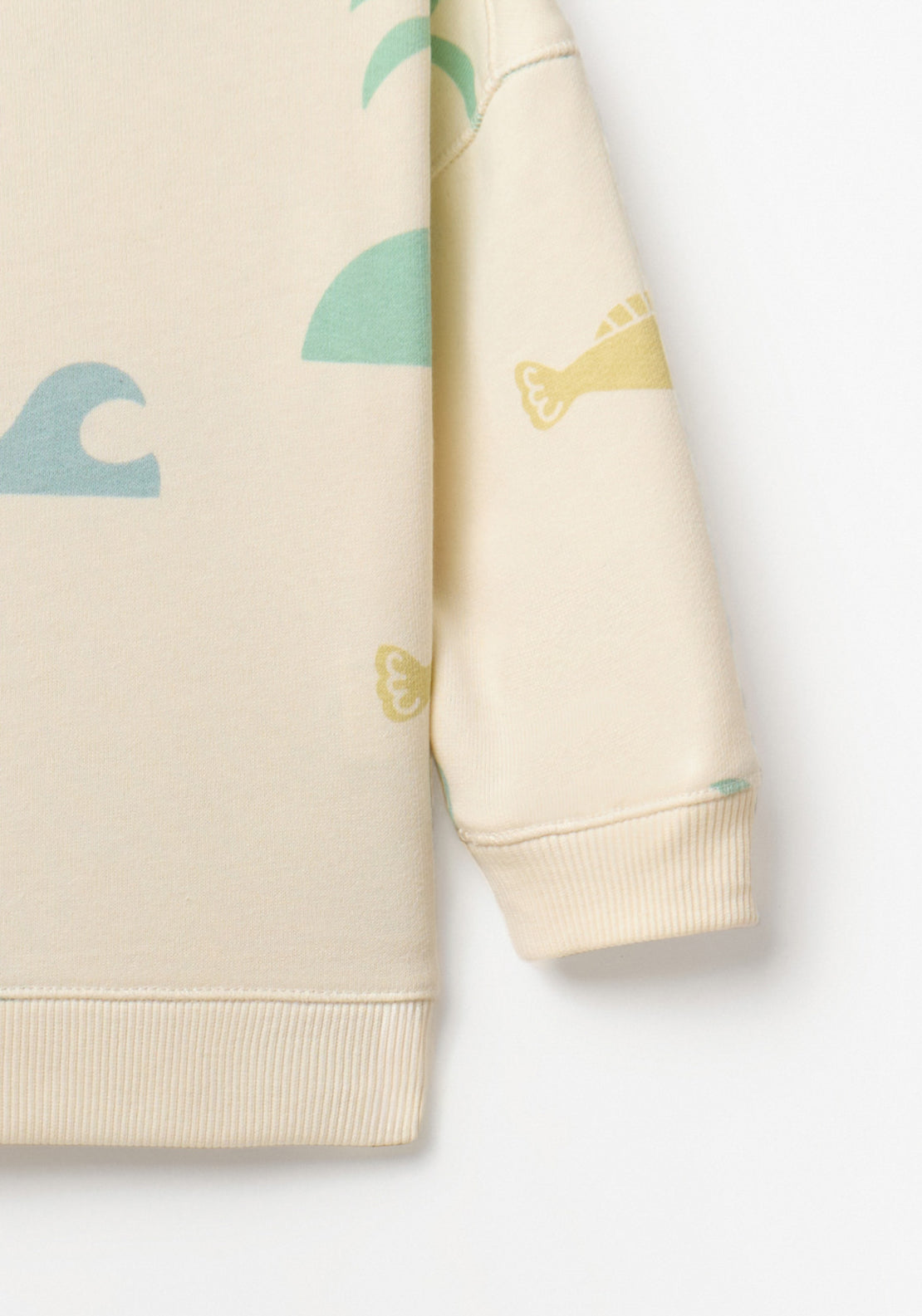 Fish Print Sweatshirt - White