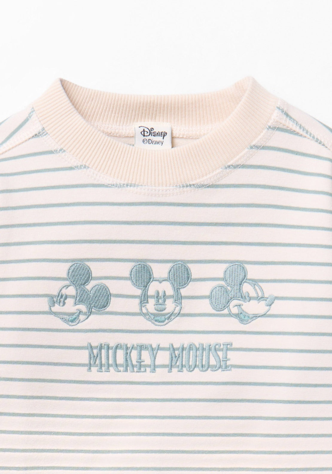Striped Mickey Mouse Sweatshirt - White