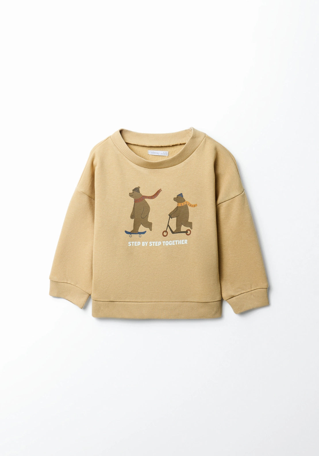 Bear Motif Sweatshirt - Yellow