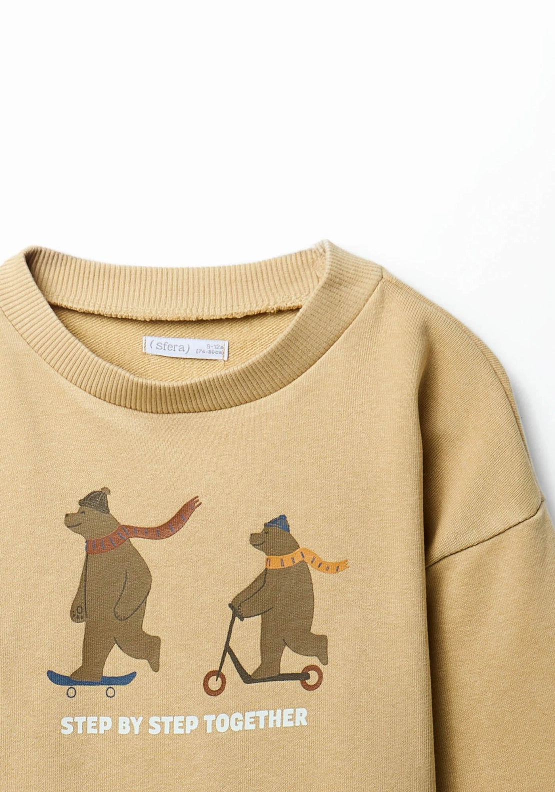 Bear Motif Sweatshirt - Yellow