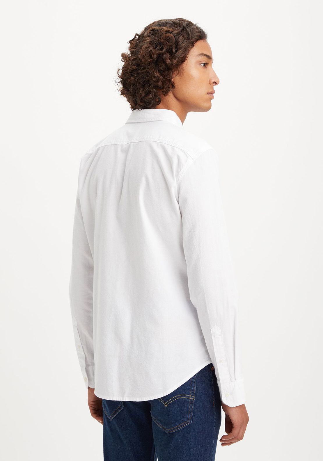 Levis Long Sleeve Battery Housemark Shirt Slim - White 2 Shaws Department Stores