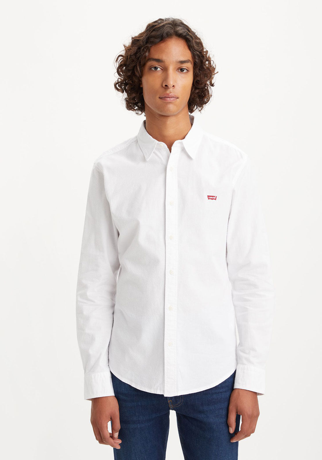 Levis Long Sleeve Battery Housemark Shirt Slim - White 1 Shaws Department Stores