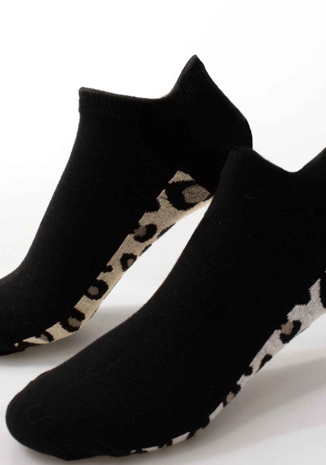 Marie Claire Leopard Print Cotton Ankle High 2 Pair Pack - Black 2 Shaws Department Stores