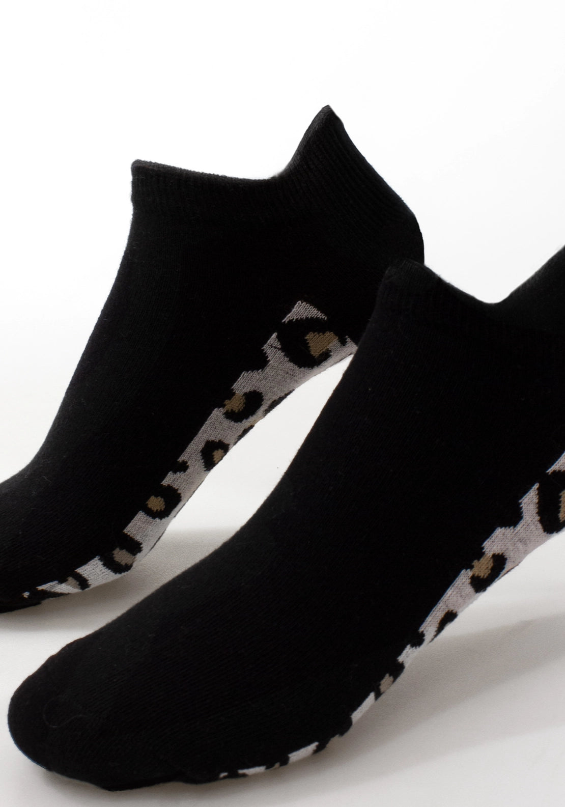 Marie Claire Leopard Print Cotton Ankle High 2 Pair Pack - Black 3 Shaws Department Stores