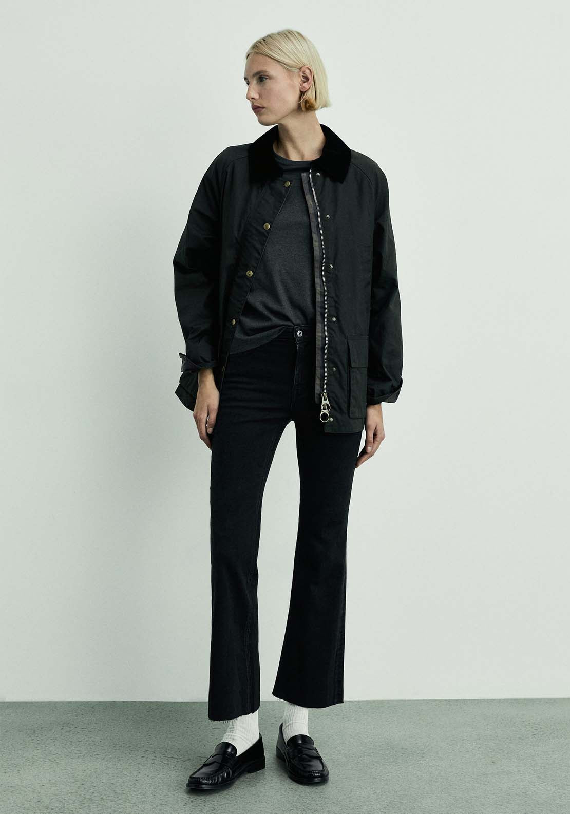 Mango Sienna flared cropped jeans - Open Gray 2 Shaws Department Stores