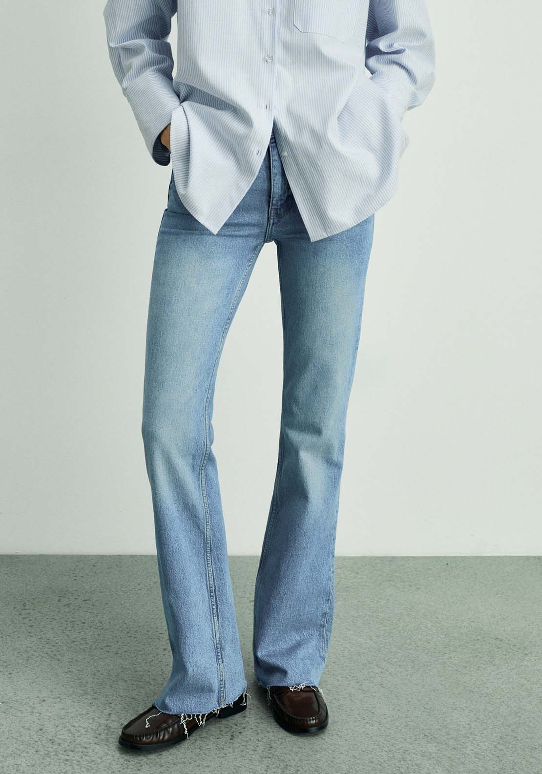 Mango High-waist balloon jeans - Open Blue 1 Shaws Department Stores