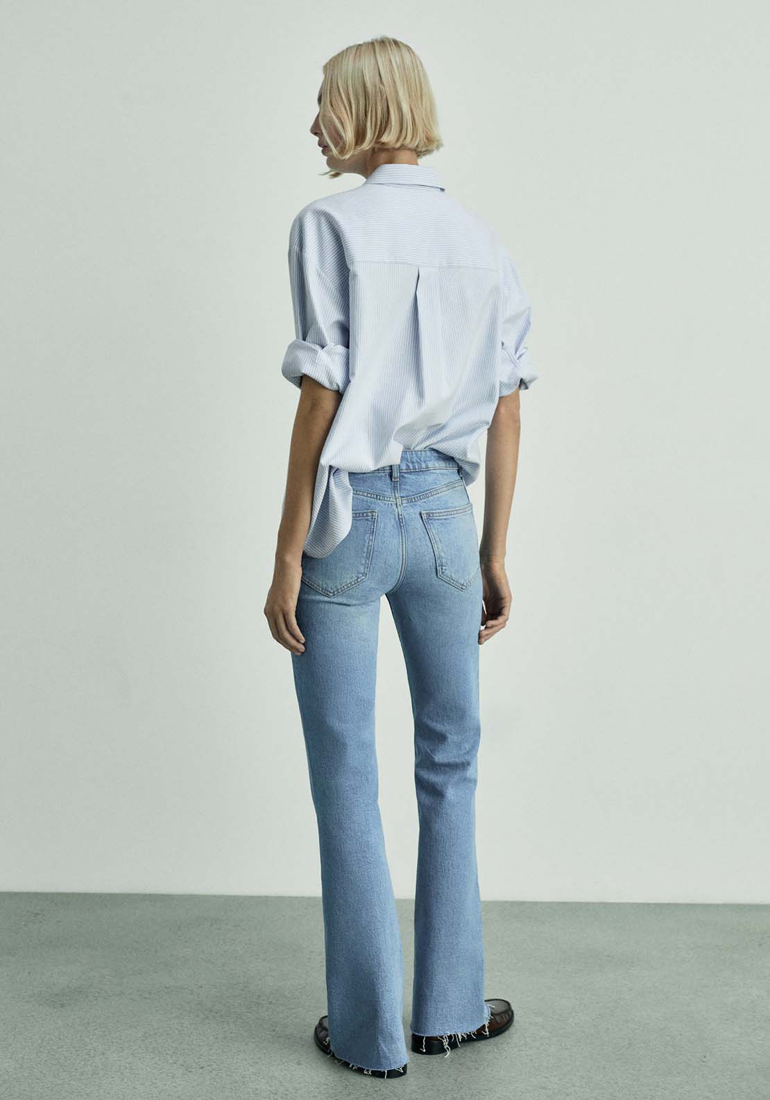 Mango High-waist balloon jeans - Open Blue 3 Shaws Department Stores
