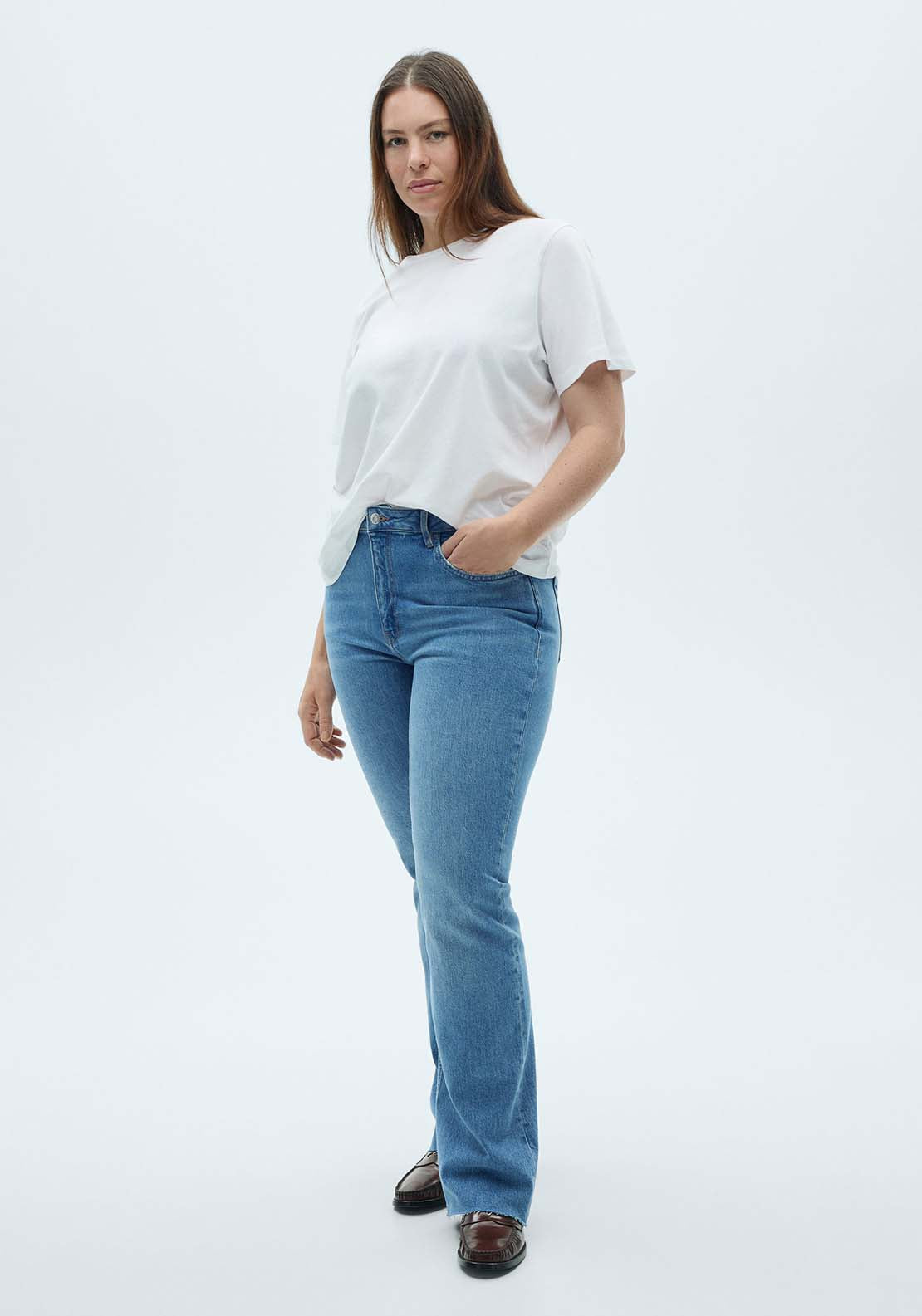 Mango High-waist balloon jeans - Open Blue 4 Shaws Department Stores