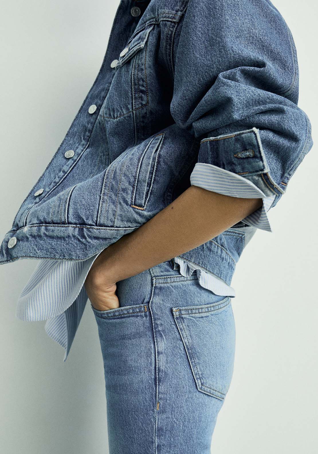 Mango High-waist balloon jeans - Open Blue 7 Shaws Department Stores