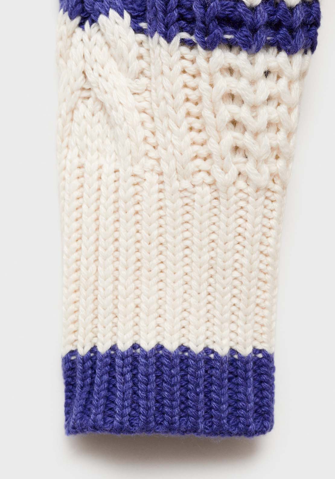 Mango Striped braided sweater - Light Beige 6 Shaws Department Stores