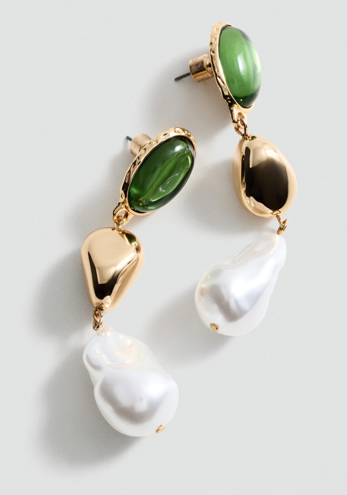 Mango Mixed bead earrings - Gold 2 Shaws Department Stores