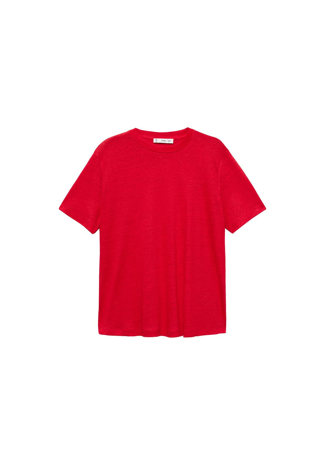 Mango Short Sleeve Linen T-Shirt - Red 6 Shaws Department Stores