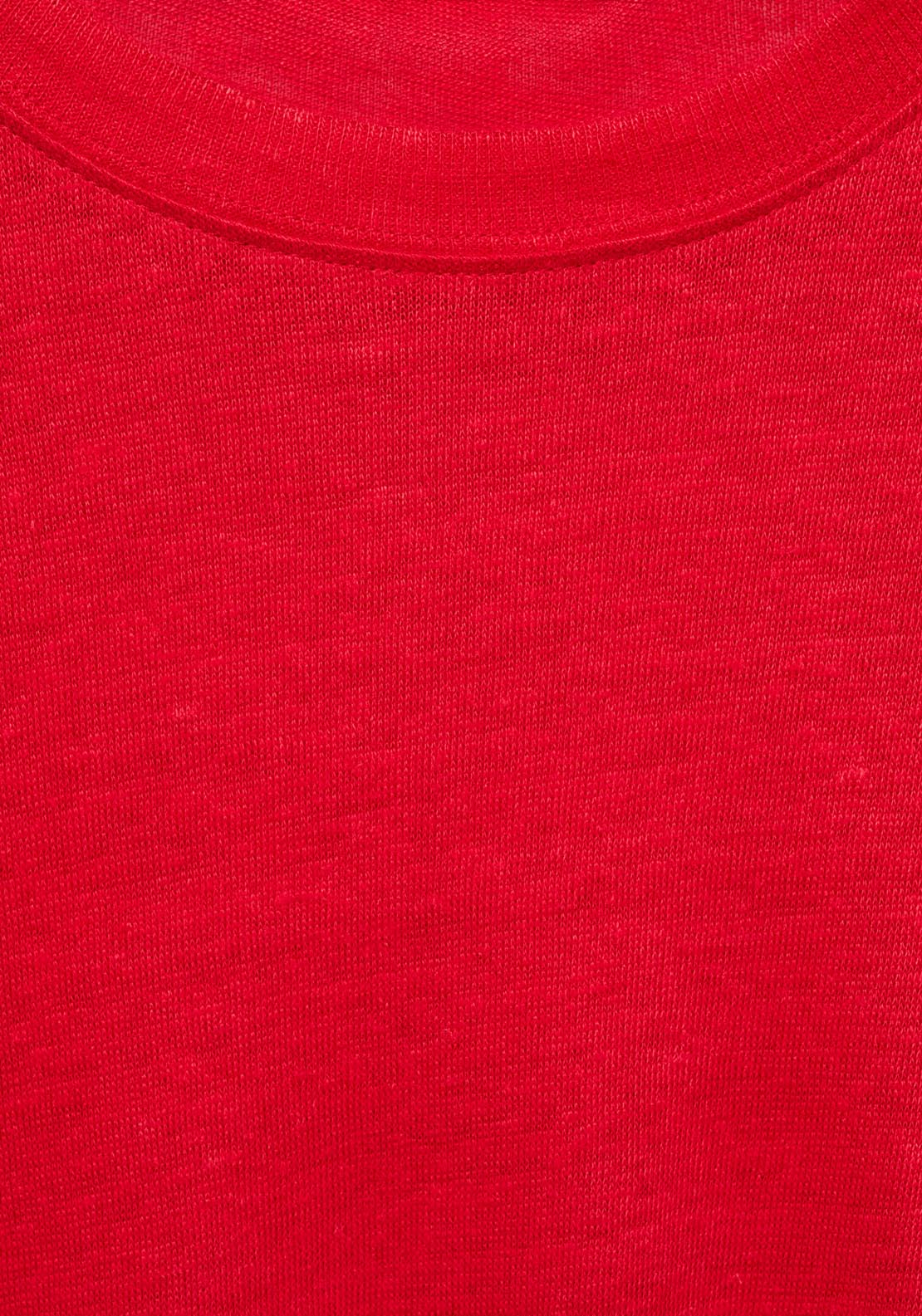 Mango Short Sleeve Linen T-Shirt - Red 4 Shaws Department Stores
