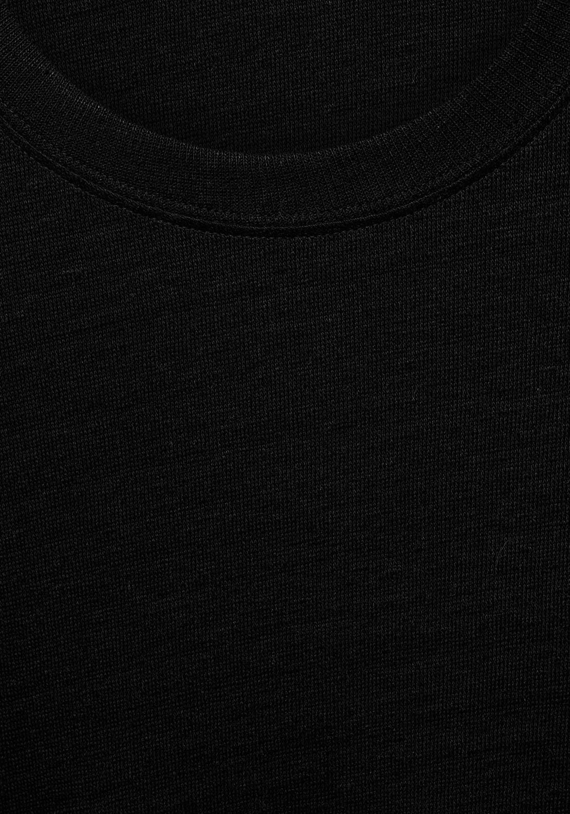 Mango Short Sleeve Linen T-Shirt - Black 8 Shaws Department Stores