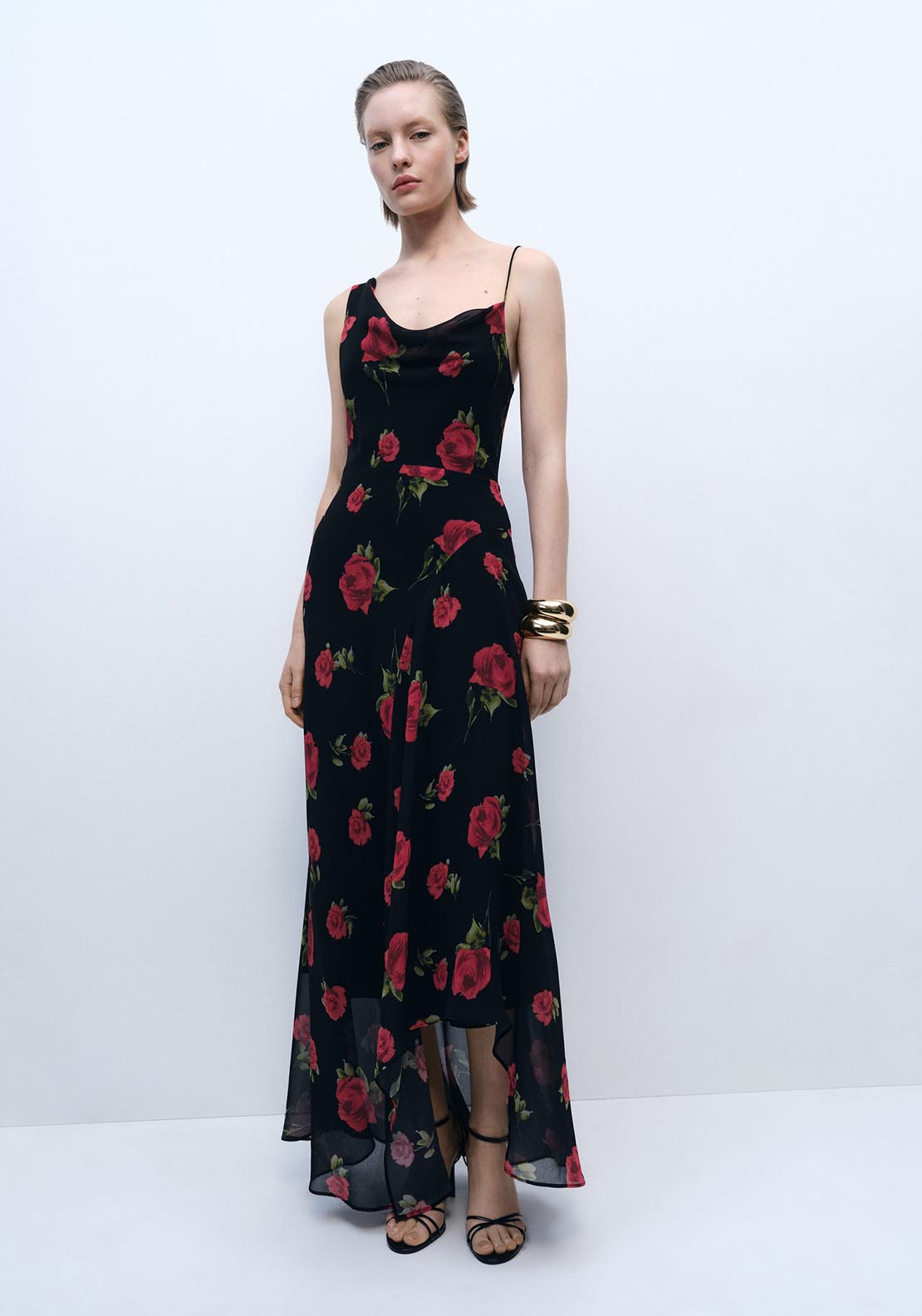 Mango Floral Dress - Black 2 Shaws Department Stores